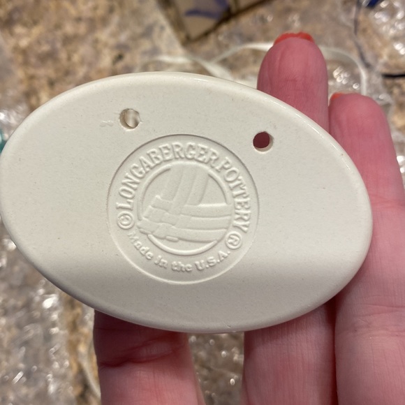 3 Longaberger Tie On Ceramic Accesories Thinking of You / Mail and Tea - Picture 8 of 13